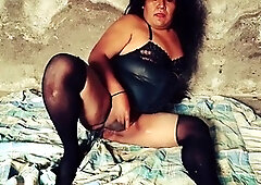 Transgender royal Elizabeth indulges in a kinky anal ritual with a variety of toys