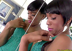 slender dark-hued tgirl jerksoff her candy stick