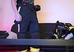 Seduced Swiss guy receives blowjob in uniform without shaving