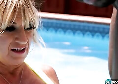 A large, ebony schlong for Brandi's taut butt