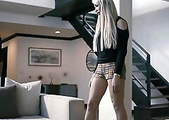 Horny Trans Aubrey Kate bangs black neighbor Dillon Diaz