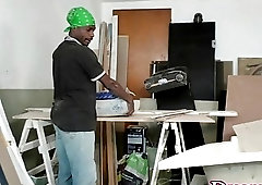 Busty Shemale Mariana Lins Wants the Handymans Big Dark Stick Inside of Her