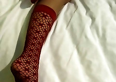 Big booty trans babe Bianca jacks off and cums solo