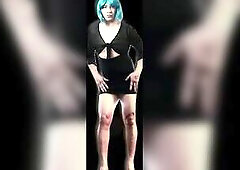 smokin' sissy whore seduction in platform heels & underware