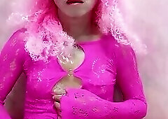 Oanh Le transgender wearing a sexy dress to take a selfie