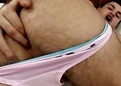 Duke jerking huge dick on the white sofa