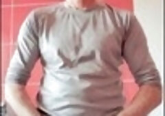 I stroke my tiny dick in the bathroom.