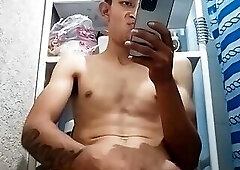 hot guy on the bathroom