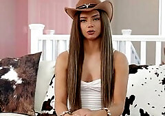 Tiny Farm Angel Desires To Ride Penis - JoJo Austin Quinton James