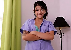 Tattooed slim teen Sadie Pop is enjoying sex games with a hard dick