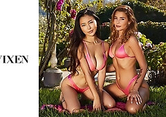 Rae Lil Black and Agatha Vega are enjoying this massive dick