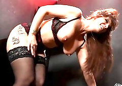 Syren Demer is giving a titjob to a random stud, throughout a gloryhole, previous to riding his schlong