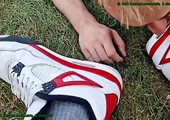 Slave Sniff, Lick, Aj4 Red Cement, Aj1 Unc, Socks, Kick Balls