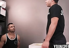 Trespassing perp gets strip searched and anal fucked