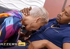 Interracial aggressive sex with Horny Blonde cougar Ryan Keely