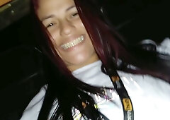 My Hubby And I Take A Taxi And I Sit In The Back To Masturbate My Pussy Teasing The Taxi Driver