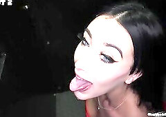 Vivian swallows 9 gloryhole loads. Here are the first 4