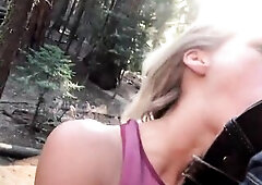 Sexy blond and Hawt dude screw in the Sequoias
