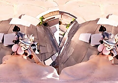 Amateur girlfriend outdoor threesome with cum