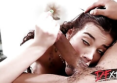 DFXtra - Slutty & Breasty Latin babe LILITH GRACE Worships a Monster Dong