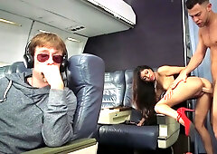 Skinny Latina stewardess Veronica Rodriguez fucks like a true goddess