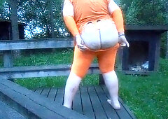 Orange Blossom PAWG Outdoor Workout Thick Legs Wide Ass
