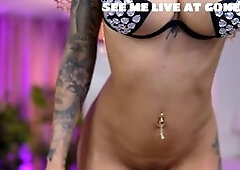 Curly Haired Ebony Babe Toys Pussy on Webcam