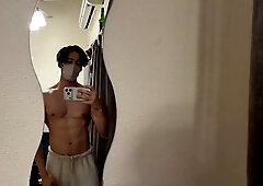 Light-skinned Muscular Man Masturbating