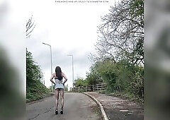 Hot Sissy flashing Breasts outdoor