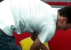 Cute young gays banging after mutual BJ