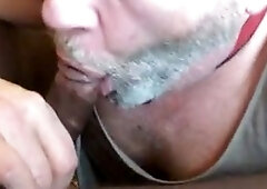 big black cock slaps Swallower in panties & Skirt - Blow Job & Swallow