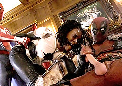 Deadpool and Spiderman team up to spit roast ebony Ana Foxxx