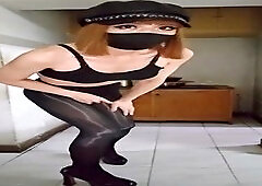 Sensual Japanese babe in stockings and lingerie pleasures herself in high-quality video