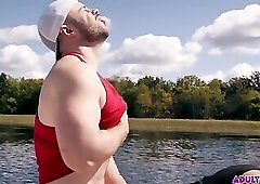 Angel Elias and Marcus McNeil masturbating and fucking each other on boat