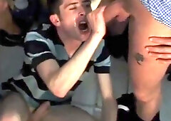 Cum and piss from his buddies 2