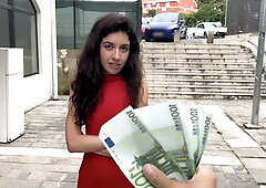 Cutie Plays Street Game and gets Tempting Offer - Deepthroat and Rough Sex