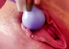 Baths squirter matsturbation with purple toy