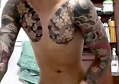 Tatto Cute Boy Jerking