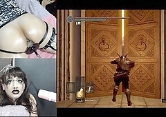 Cute goth femboy gets a pounding while gaming