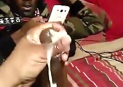 Black Stud Strokes His Massive Cock On Webcam