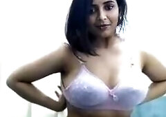 Gouthami reddy manthena showing her nude milky boobs in bedroom wearing white bra