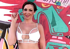 Australian beauty Yasmin Scott takes on a Spanish lover in wild outdoor graffiti sessions