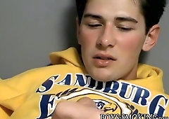 Furry youngster Shane Allen fiddles culo while draining pecker