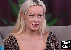 SPH CFNM woman with disgust on her face jerks off guys small dick