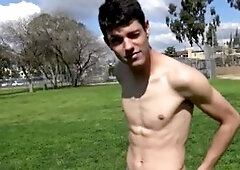 Str8Chaser: College student Paul Wagner masturbating outdoors