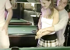 A Dick in the Butt and One in the Throat in the Pool Hall