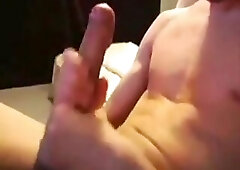 skinny boy masturbates his huge cock - hot