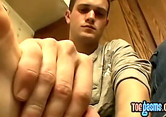 Youthful Dude Plays with his Spectacular Soles and Pulsating Spear
