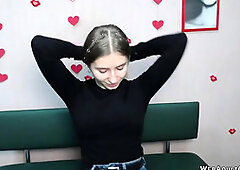 Blonde amateur flashing red panties