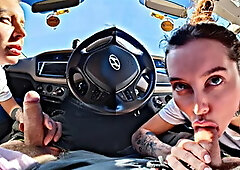 Brunette with Plump Lips Publicly Sucks My Dick on the Side of the Road!! Pov